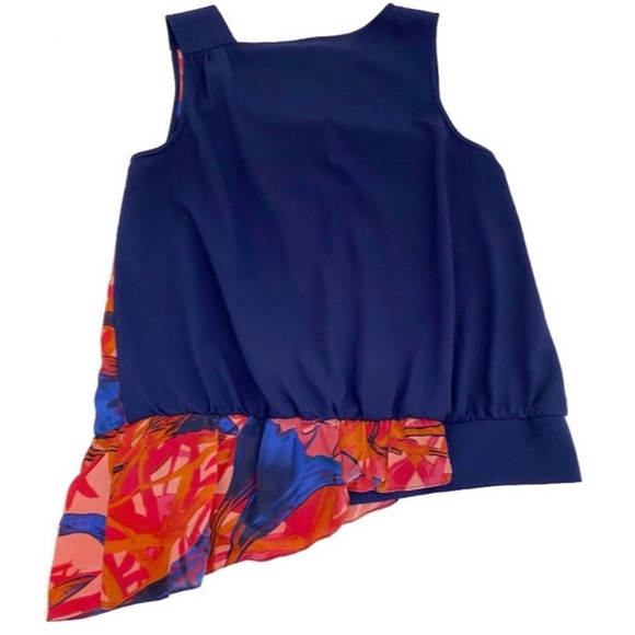 Anthropologie Leifsdottir Multicolor Malva Floral Asymmetric Hem Silk Top,Size 8 - Picture 6 of 11